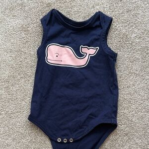 Navy Blue Whale Print Kids One Piece